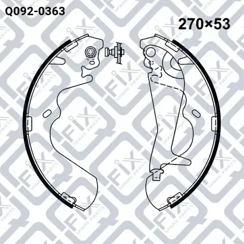 Купити Q0920363 Q-fix Колодки гальмові задні, барабанні