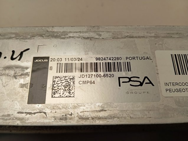 9824742280 Peugeot/Citroen Охолоджувач наддувочного повітря