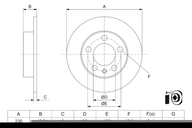 Задні дискові гальма Bosch 0986479K55 ціна, від 17.95 USD
