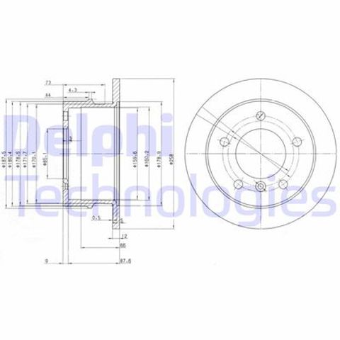 Диск гальмівний задній BG3235 Delphi