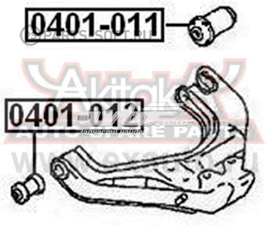 Сайлентблок переднього нижнього важеля 0401011 Akitaka