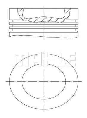 028PI00100001 Mahle Original Поршень в комплекті на 1 циліндр, 1-й ремонт (+0,25)