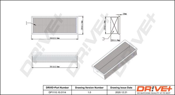 Фільтр повітряний DP1110100114 Dr!ve+