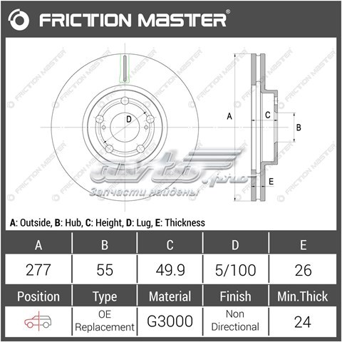 R1603 Friction Master Гальмо дискове переднє