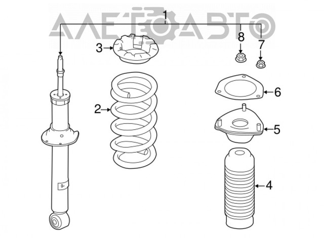 Стойка амортизатора передняя Nissan/Infiniti E61104GA0D ціна, від 63.93 USD