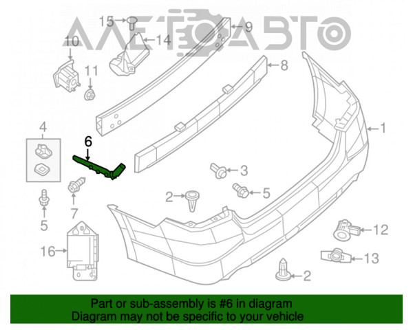 Лівий кронштейн заднього бампера FPS FP5053961 ціна, від 3.81 USD