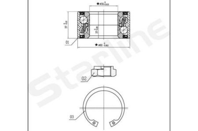 Підшипник маточини задньої LO01307 Starline