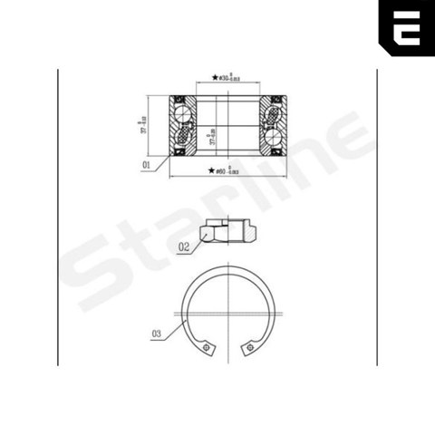 Купити SLO01307 Starline Підшипник задньої ступиці