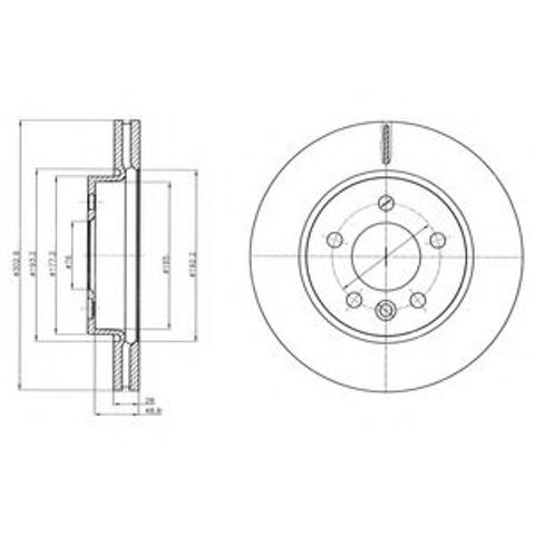 Гальмівні диски передні BG4343C Delphi
