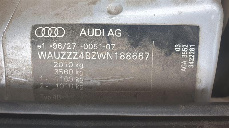 AUDI A6 C5 седан (4B2, 4B4) (1997 - 2005) Розбірка AUDI A6 C5 седан (4B2, 4B4) (1997 - 2005)